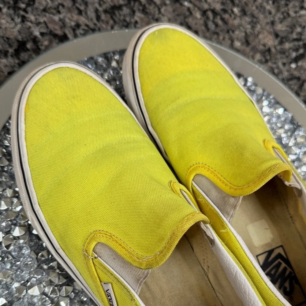 Vans Vibrant Yellow Canvas Slip-Ons M9 W10.5